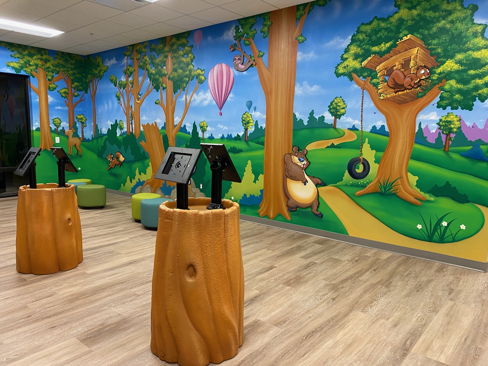 themed daycare vacation rental Custom commercial art mural dental office World Class Theming daycare kids room